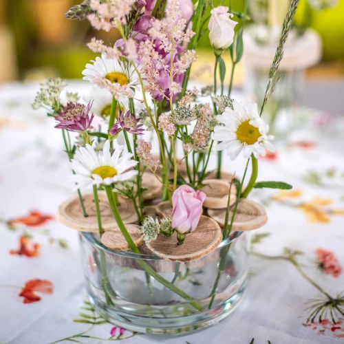 Floristik24 Runde hvite treskiver Ø3-4,5cm 400g i nett