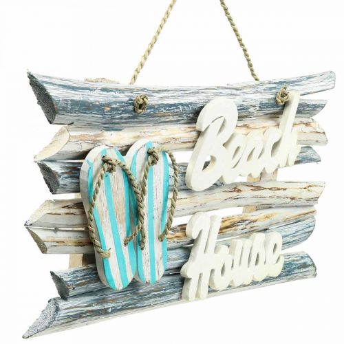Floristik24 Treskilt “Beach House” maritim hengende dekorasjon 46×5×27cm