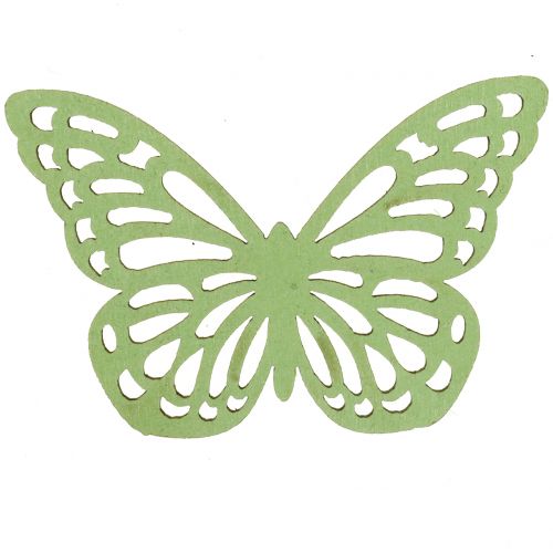 gjenstander Sommerfugl grønn / hvit 5cm 36stk