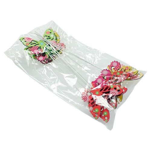 Floristik24 Tresommerfugler på pinnen i assorterte farger. 9 cm