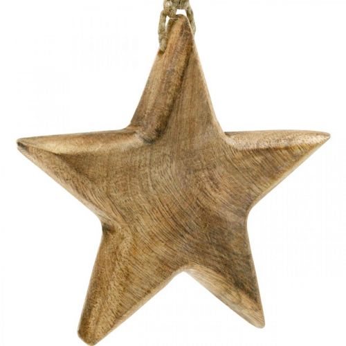 gjenstander Dekorativ stjerne, trevedheng, julepynt 14cm × 14cm