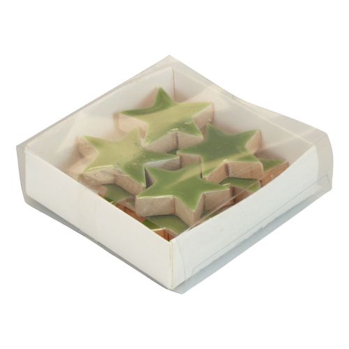 Floristik24 Trestjerner Julepynt spredt pynt glans lysegrønn Ø5cm 8 stk