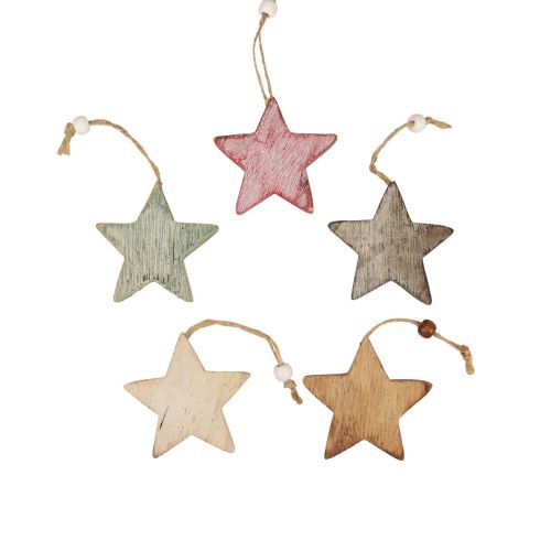 gjenstander Trestjerner dekorative stjerner for oppheng av vintage dekorasjon Ø6,5cm 10stk