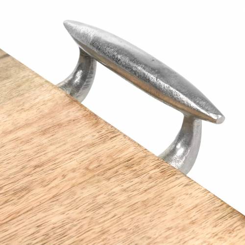 Floristik24 Treskuff med håndtak mango, naturmetall, sølv 46 × 25cm