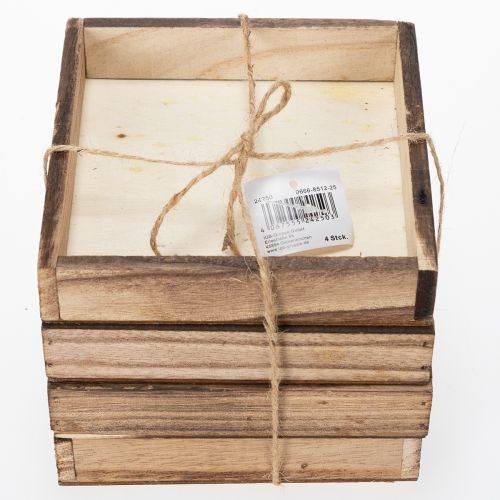 gjenstander Trebrett, rustikk design, perfekt for dekorasjon hjemme eller på kontoret, 15 cm, 4 deler