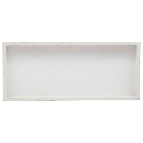 Trebrett hvitt dekorativt brett shabby chic tre 35×15×3cm | Floristik24.no
