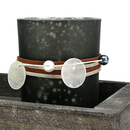 Floristik24 Trebrett med 3 telysglass grå, sølv