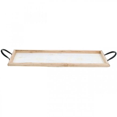 Floristik24 Trebrett med metallhåndtak, planteskål, dekorativt brett natur L50cm