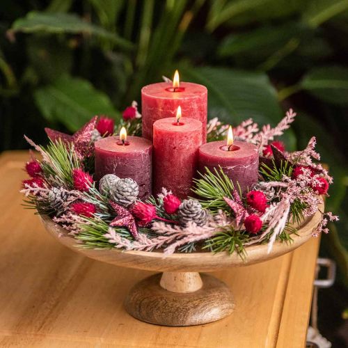 Floristik24 Trebrett, pyntebrett, dekorplate rund Ø30cm H12cm