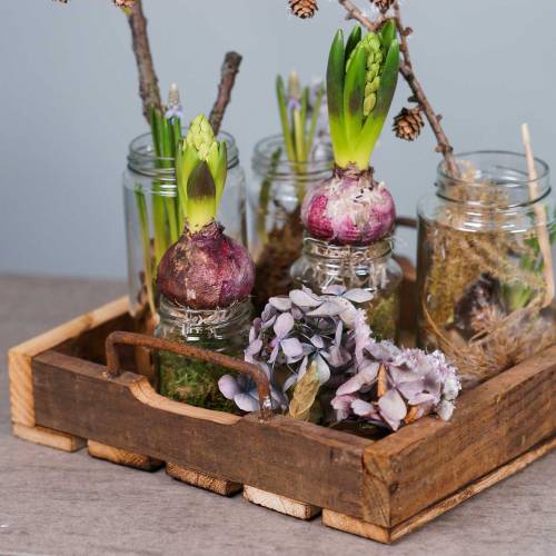 Floristik24 Trebrett med metallhåndtak naturlig 20/25 / 30cm sett med 3