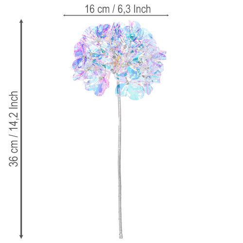 Kunstig hortensiablomstrende gren i iriserende farger 36 cm 2 stk | Floristik24.no