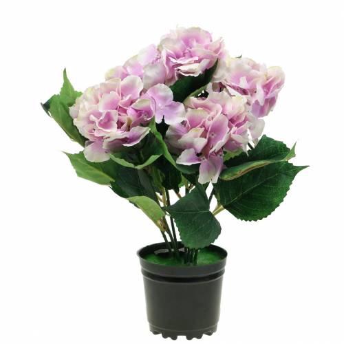 Floristik24 Silkeblomster hortensia i en gryte lilla 35cm
