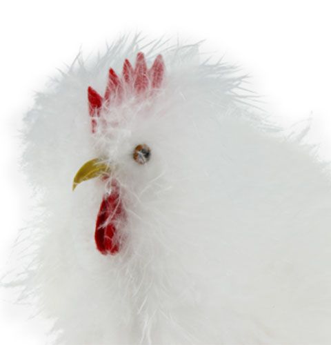gjenstander Deko sett kyllinger 13cm og 15cm hvit