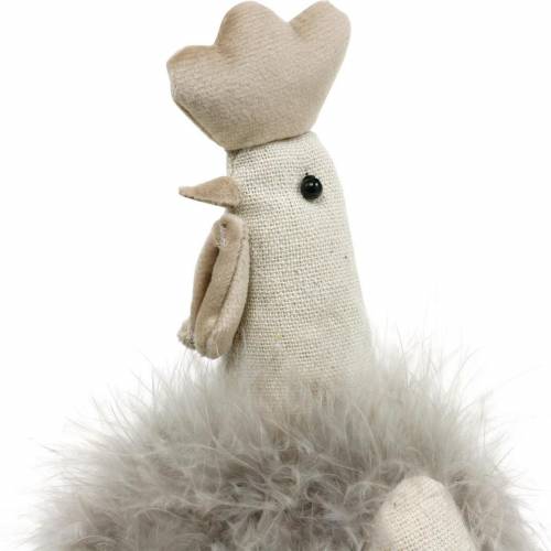 Floristik24 Påskepynt kyllingpar, kantseter, fjær, dekorative kyllinger med fjær 2 stk.