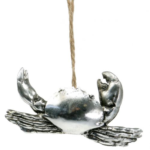 Floristik24 Deco krabbe og hummer til å henge antikk sølv 9cm 2stk