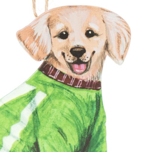Julepynt med hund, dekorativ opphengspynt, hund med skjerf og lue, 12 cm, 2 stk. | Floristik24.no