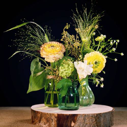 Floristik24 Deco glass Ø6cm H8cm grønn/grå 6stk