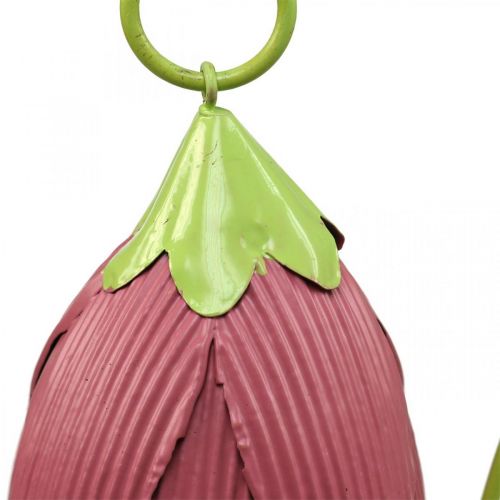 Floristik24 Hage staker metall dekorative blomster rosa rosa gul L58cm 3stk