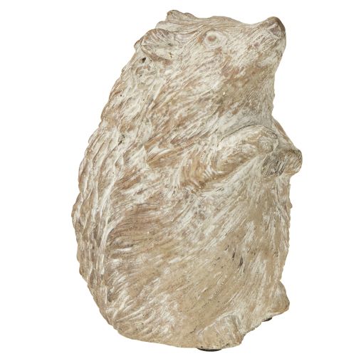gjenstander Pinnsvin høstdekorasjonsfigur støpt stein hvitvasket H14,5 cm