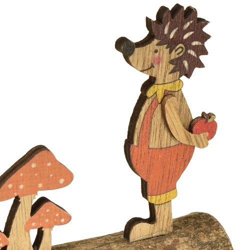 gjenstander Pinnsvin med sopp, høstfigur, trepinnsvin, gul/oransje, H11 cm, sett med 6