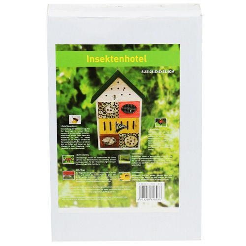 Floristik24 Insekthotell fargerikt 25,5 cm x 9 cm x 38,5 cm