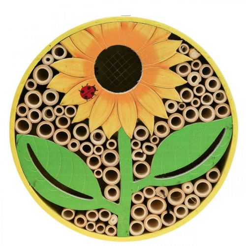 Floristik24 Insektshotell Rundt Insektshus i tre Gul Solsikke Ø25cm