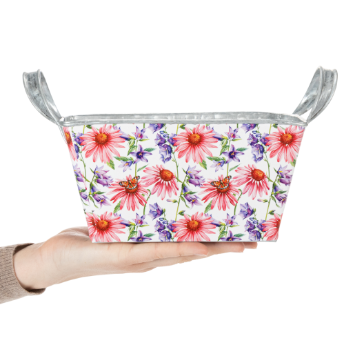 gjenstander Jardiniere vårblomsterkasse metalldekorasjon 20 × 12,5 × 10 cm