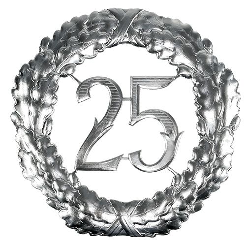 Jubileumsnummer 25 i sølv Ø40cm