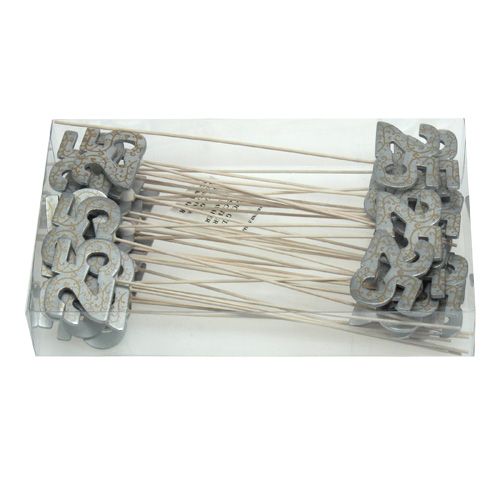 Floristik24 Jubileumsnummer "25" laget av tre sølv 36stk