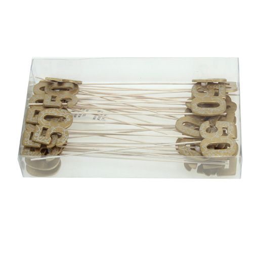 Floristik24 Tre nummer "50" på pinnen gull 36stk