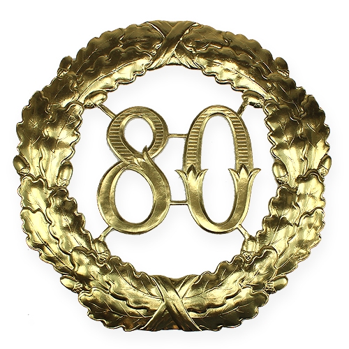 gjenstander Jubileumsnummer 80 i gull Ø40cm