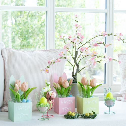 gjenstander Trådkanin som åpen pynt til moderne vår- og påskeideer, 16 cm, 3 stk.