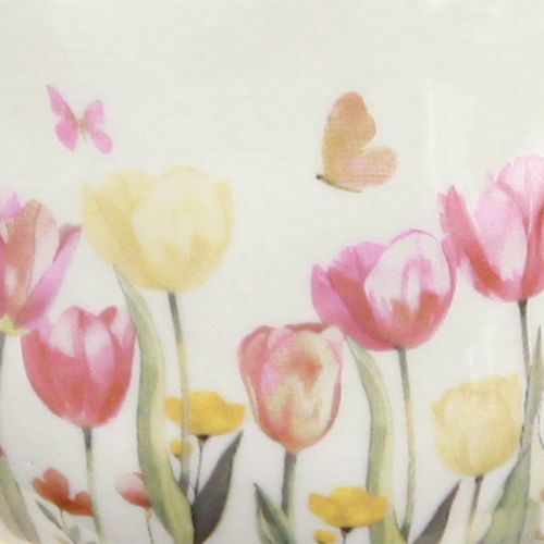 gjenstander Keramikkmugge med blomstermotiv for vårlige detaljer i stuen, 20 cm