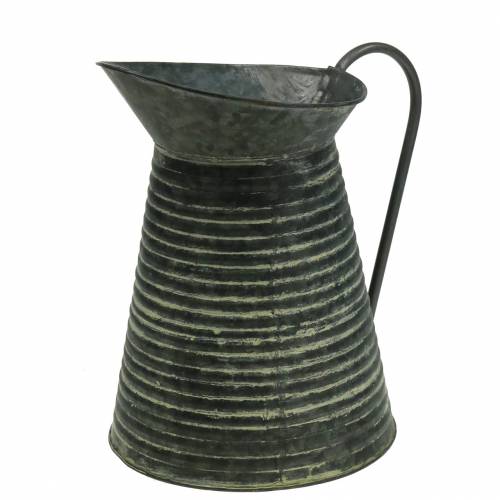 Floristik24 Dekorativ vannkanne sinkgrå svartvasket Ø18cm H26cm