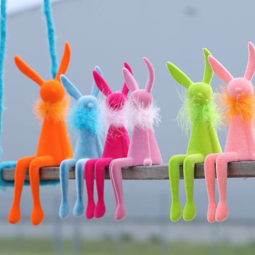 gjenstander Påskehare-hylleholder, sittende påskeharefigur til påske og vår, 27 cm, 2 deler