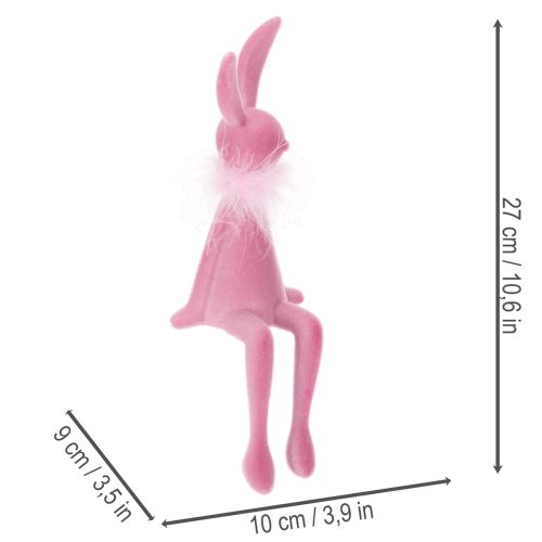 gjenstander Påskeharefigur med fjærboa, hylleholder, dekorativ påskefigur, 27 cm, 2 stk.