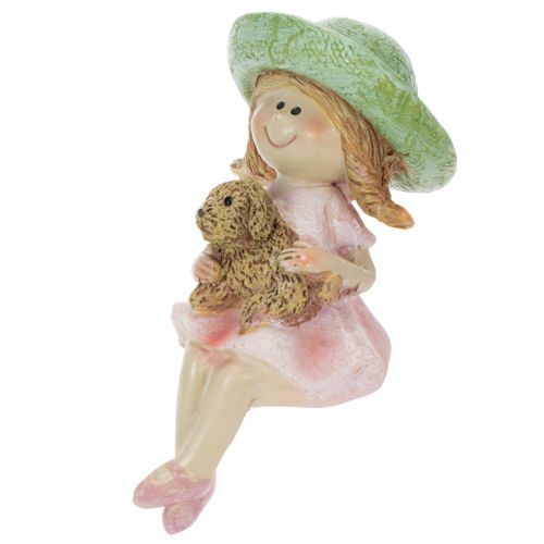 Hylleholder Smilende jente med hund Ø4,5 cm H9,5 cm | Floristik24.no