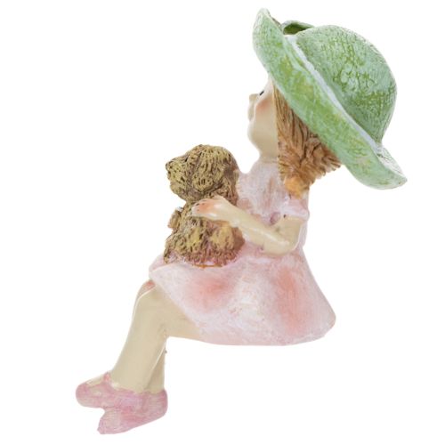 Hylleholder Smilende jente med hund Ø4,5 cm H9,5 cm | Floristik24.no