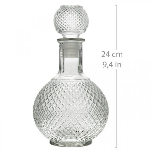 Floristik24 Whiskykaraffel med lokk glasskaraffel H24cm