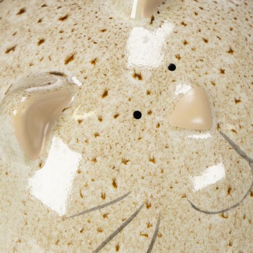 gjenstander Dekorativ kattefigur i keramikk, rundt design til stue eller soverom, 13 cm, 2 stk.