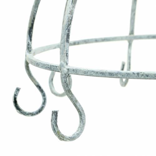 Floristik24 Kjøkkenhenger metall krone hvit antikk Ø22cm H28cm