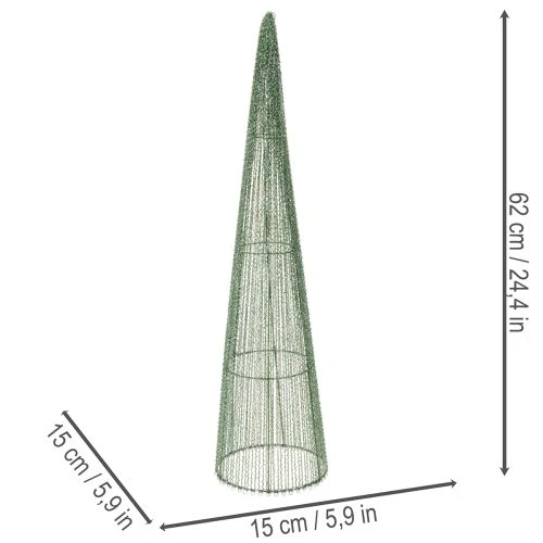 Metallkongler, grønne, til blomsteroppsatser, 62 cm, 2 stk. | Floristik24.no