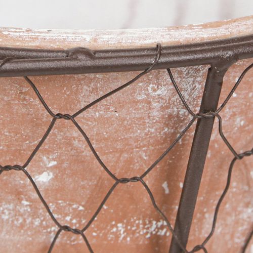 gjenstander Håndtak for blomsterpotte i keramisk metall, brunt, Ø18 cm