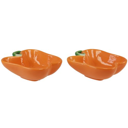 Floristik24 Keramikkskåler oransje pepper dekorasjon 16x13x4,5cm 2stk