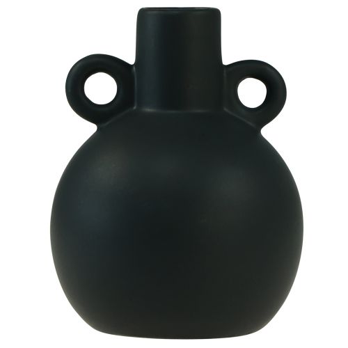 Floristik24 Keramikkvase minivase sort håndtak keramikk Ø8,5cm H12cm
