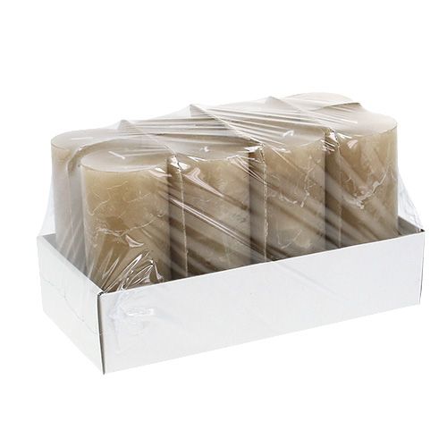 Floristik24 Stearinlys lysebrun 60mm x 140mm 8stk