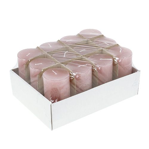 Floristik24 Stearinlys gammelrosa 50mm x 100mm farget gjennom 12 stk