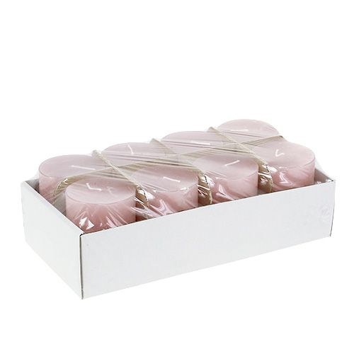 Floristik24 Stearinlys gammelrosa 60mm x 80mm farget 8stk