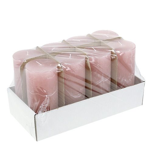 Floristik24 Stearinlys gammelrosa 60mm x 140mm 8stk