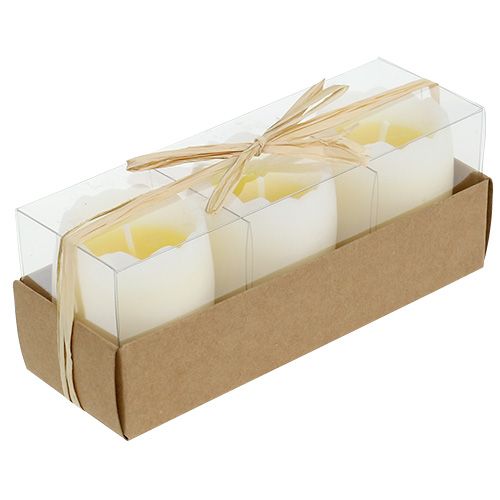 Floristik24 Stearinlys i eggegult 5,5 cm 3stk